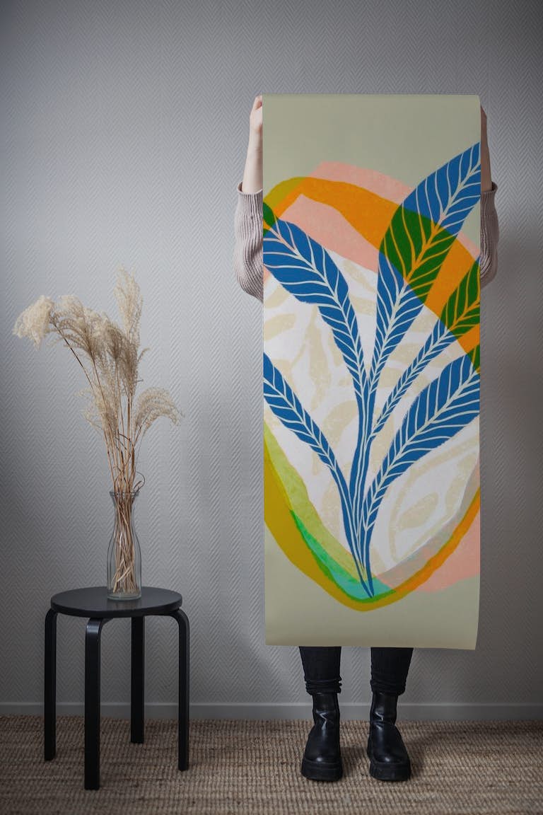 Minimalist Tropical Plant papel pintado roll