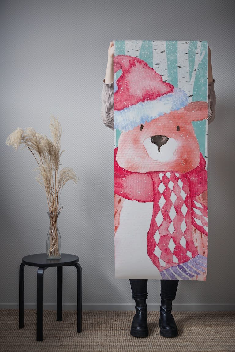 Happy Wintertime - Bear wallpaper roll