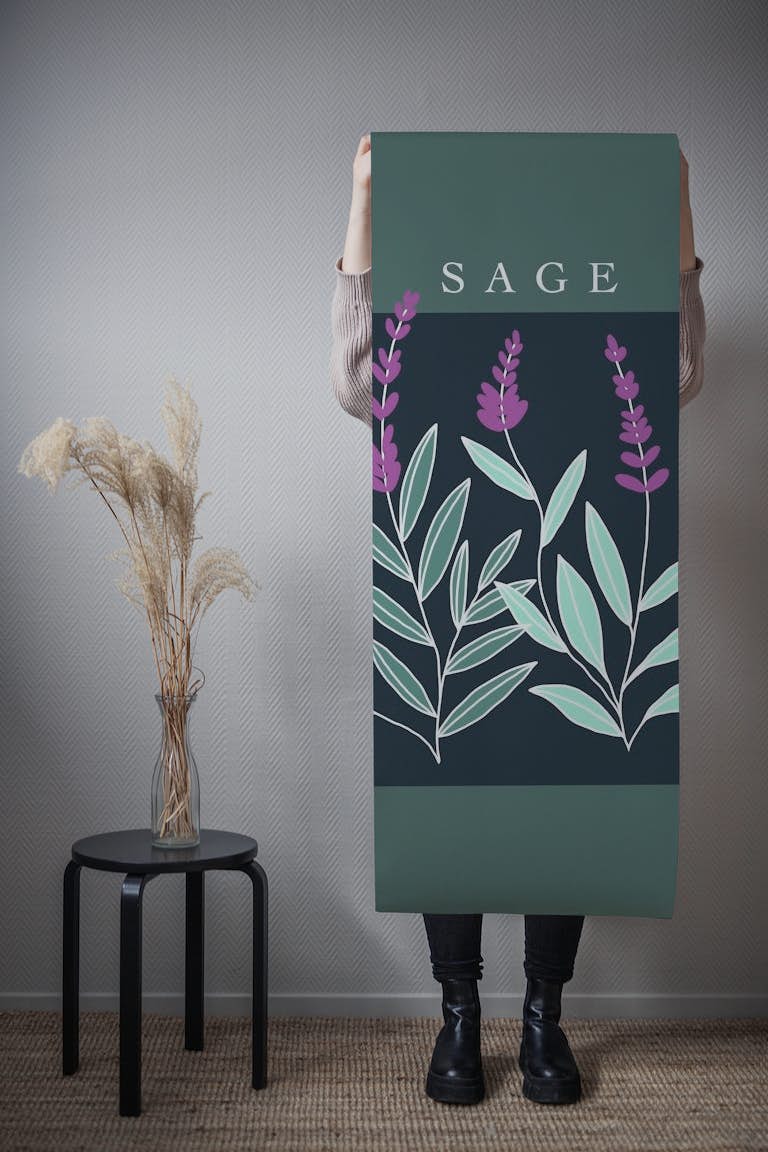 Salvia-Sage tapet roll
