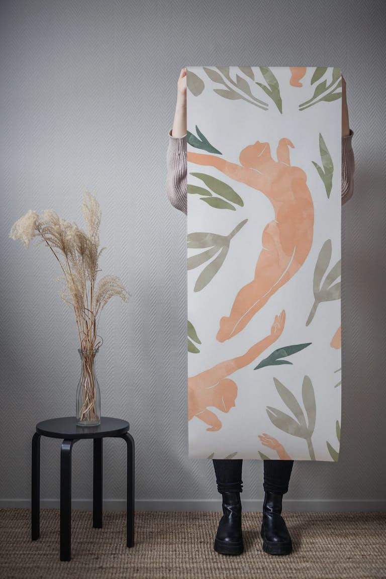 Silhouette women nature 3R behang roll