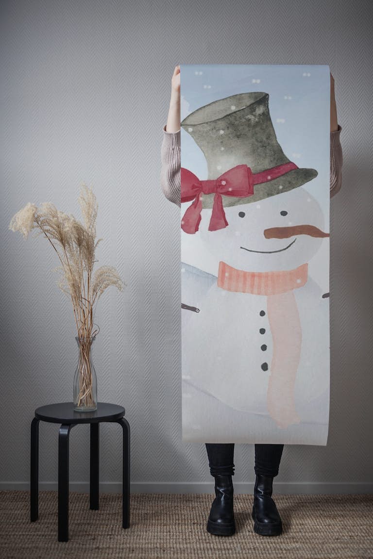 Snowman wallpaper roll