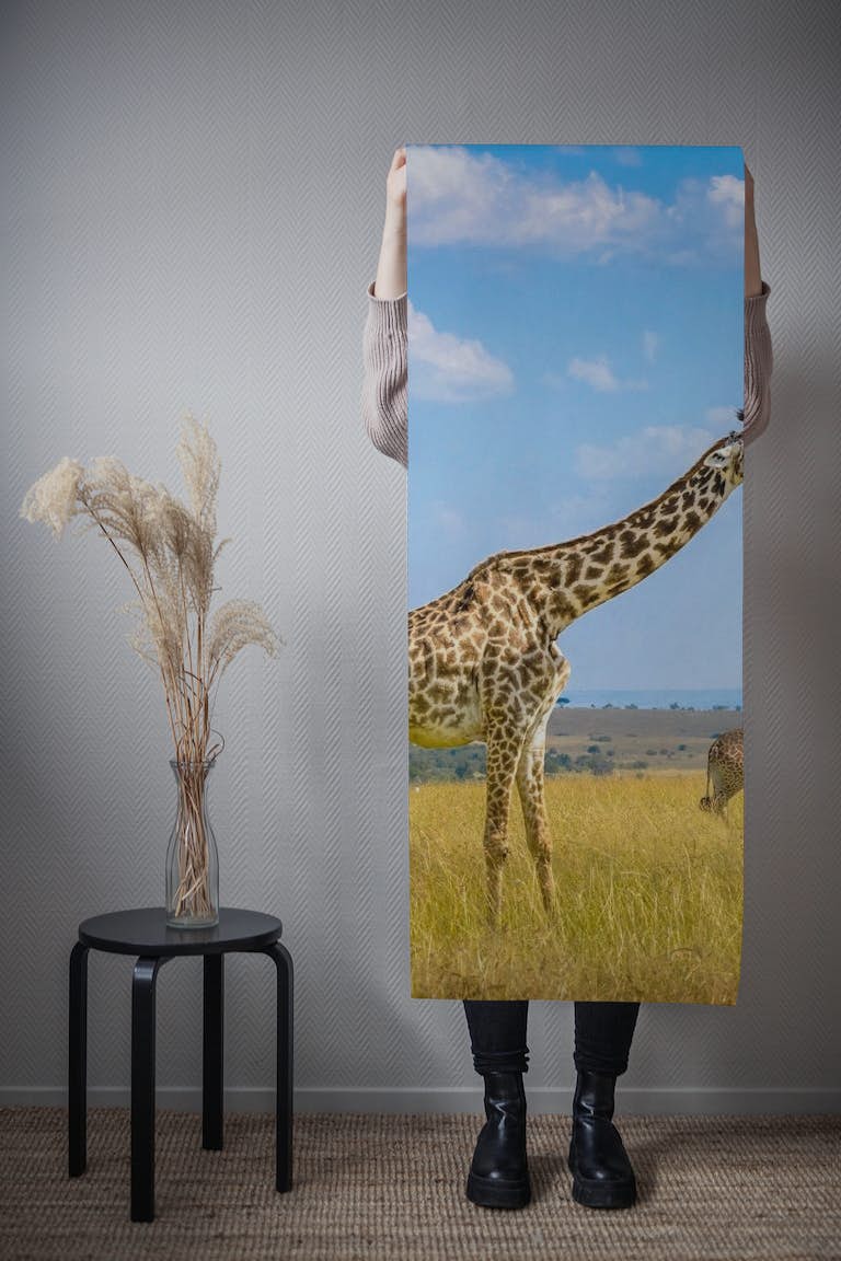 Trio Giraffes behang roll