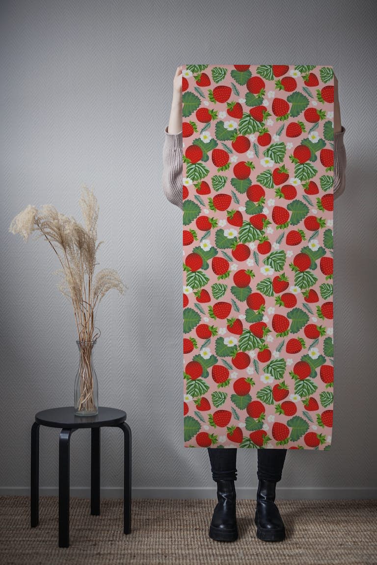 Strawberry field wallpaper roll