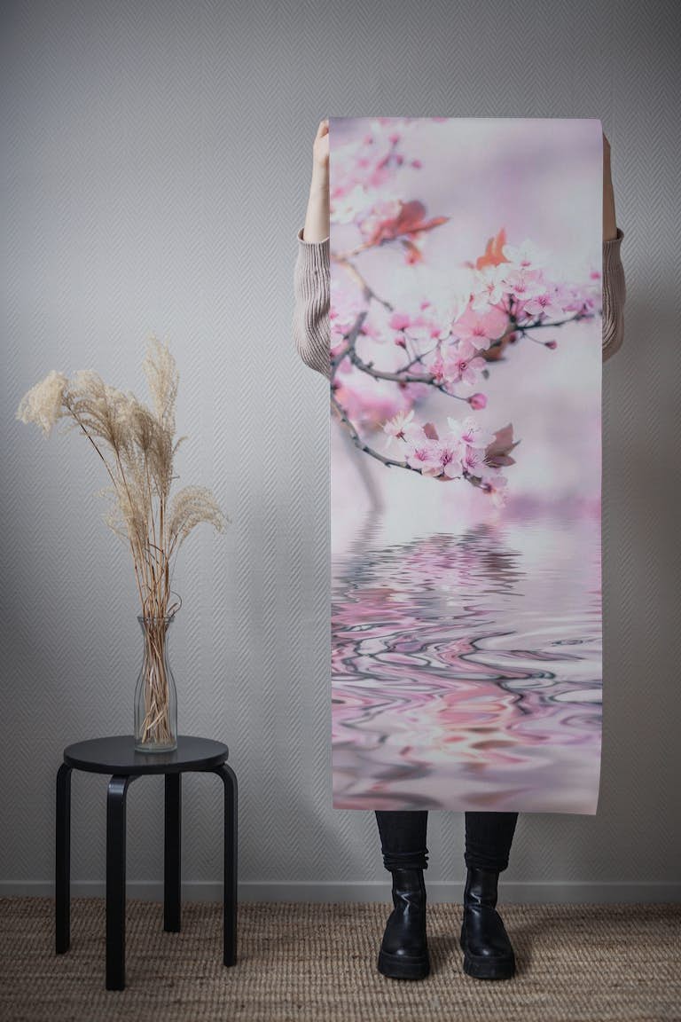 Cherry Blossom And Water papel pintado roll