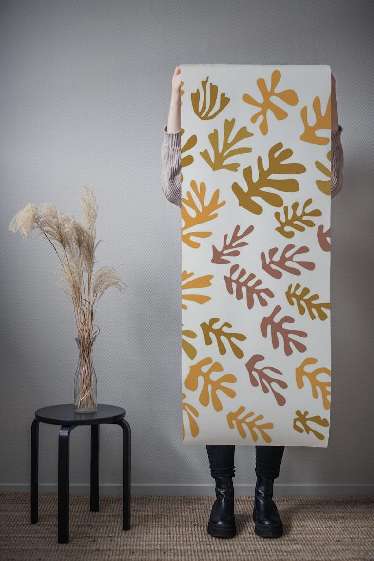 Matisse Inspired Warm Leaves carta da parati roll