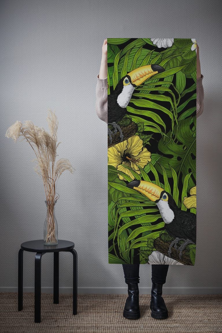 Toucans amd tropical flora 3 wallpaper roll