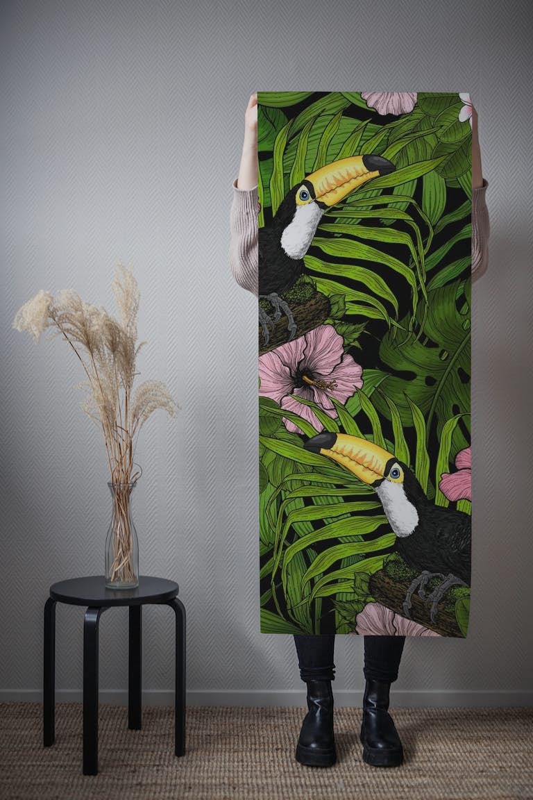 Toucans amd tropical flora 4 wallpaper roll