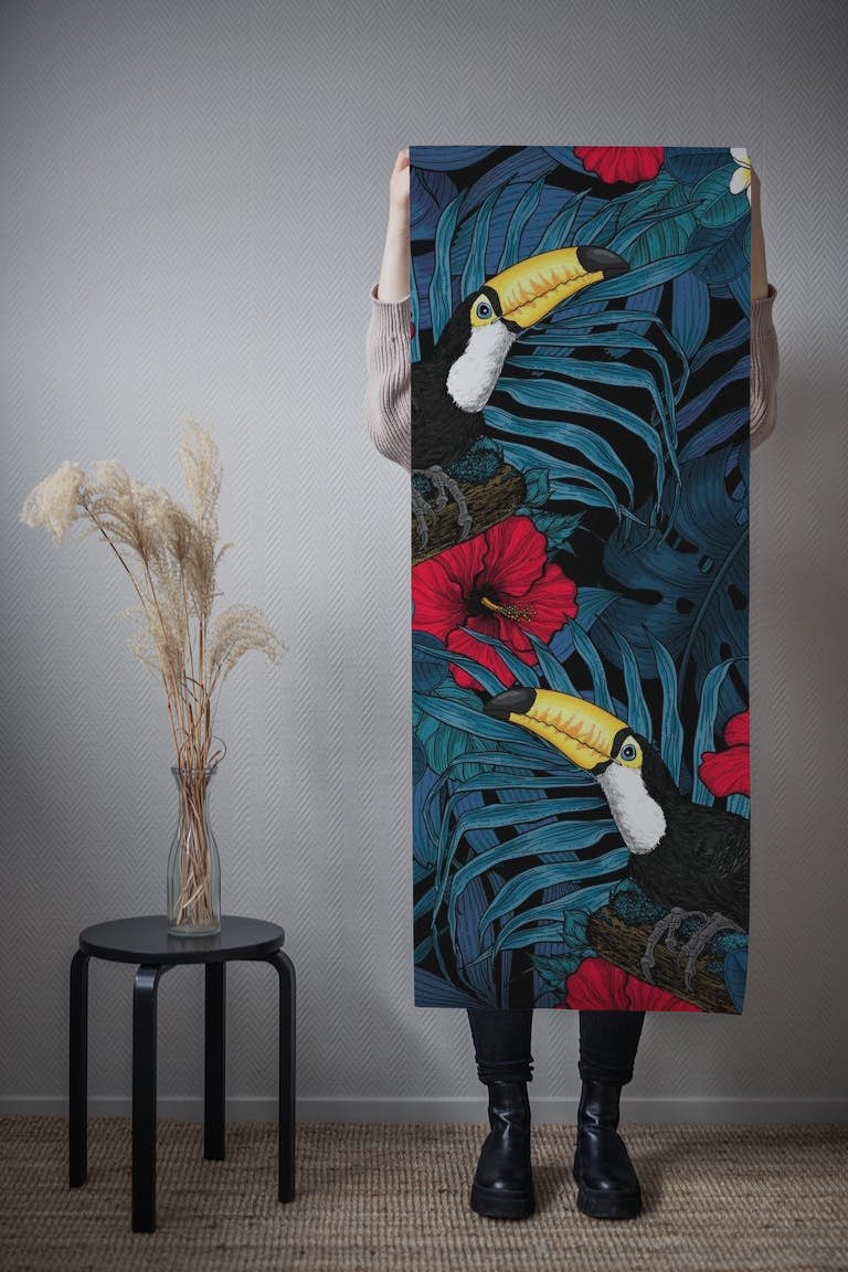Toucans amd tropical flora 2 tapetit roll