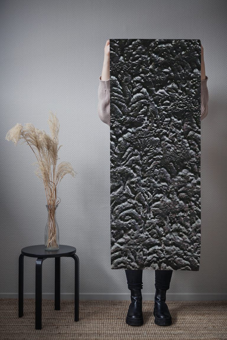 Black Cement Clay Art behang roll