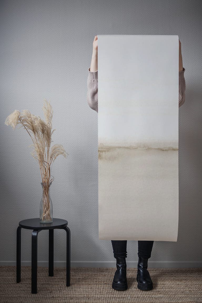 Sepia watercolor horizon tapetit roll