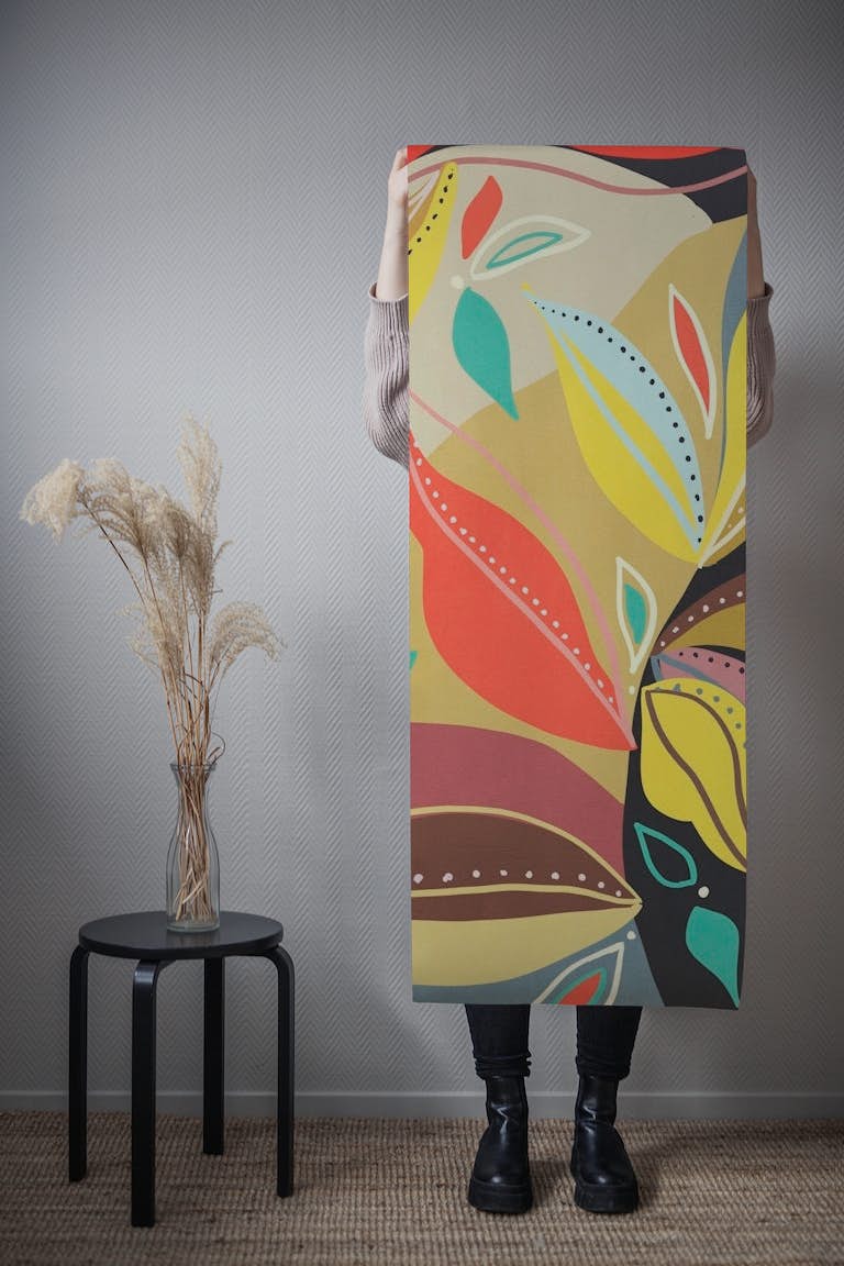 Abstract floral 1 behang roll