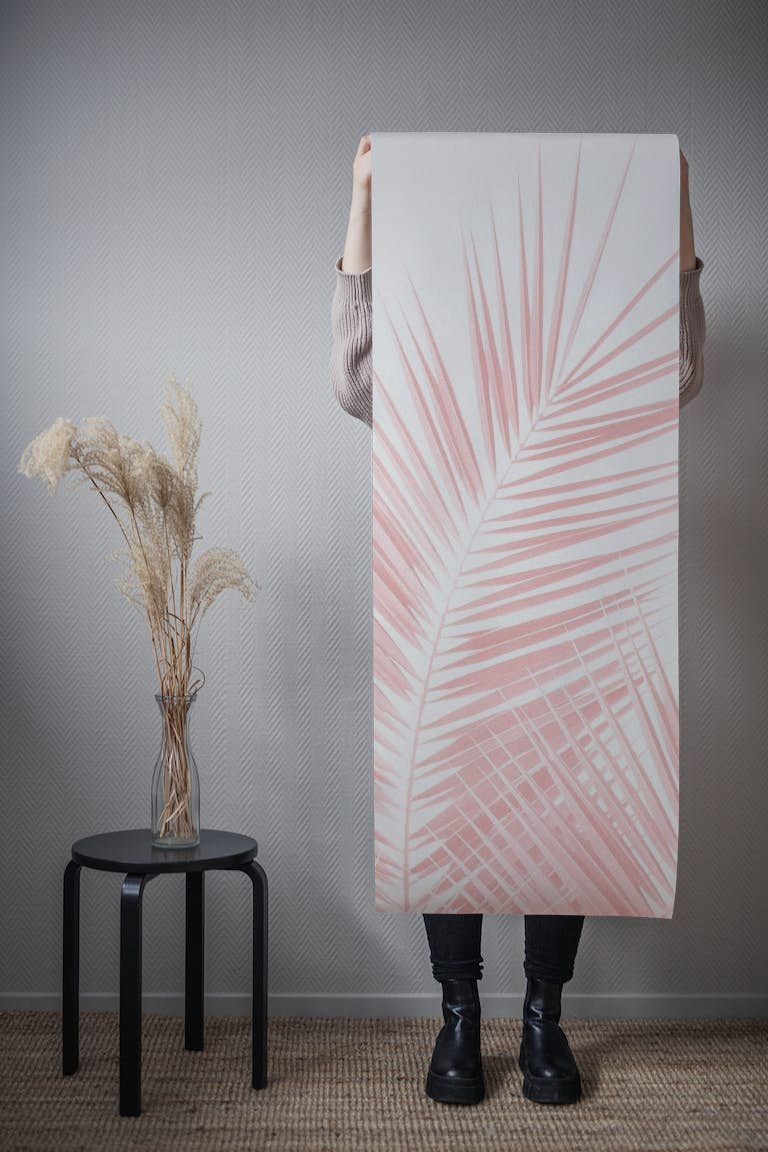 Blush Pink Palm Leaves Dream 1 wallpaper roll