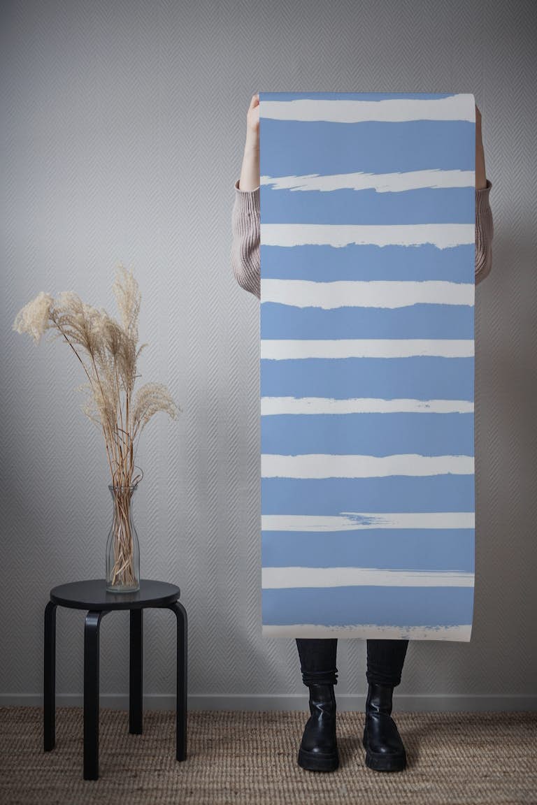 Irregular Stripes Light Blue wallpaper roll