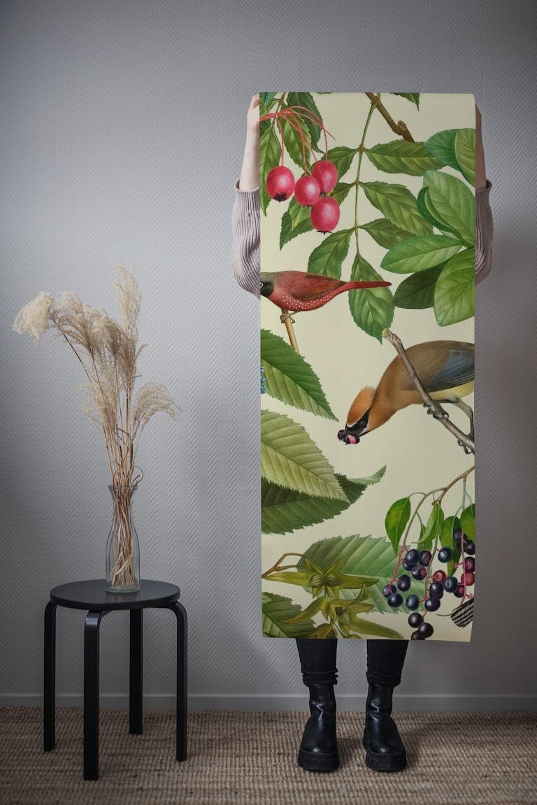 Birds And Berries wallpaper roll