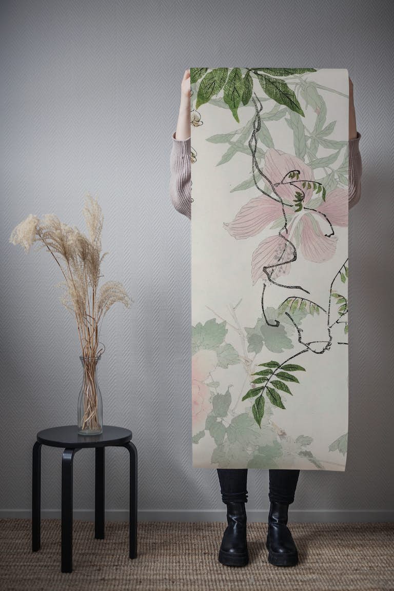 Wisteria And Bird Chinoiserie behang roll