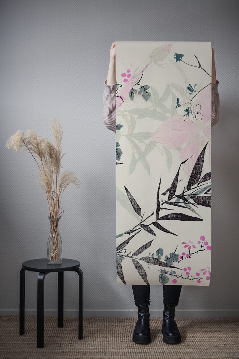 Bamboo Flower Chinoiserie wallpaper roll