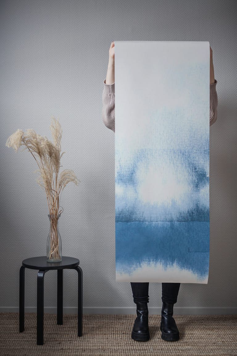 Blue Watercolor Horizon behang roll