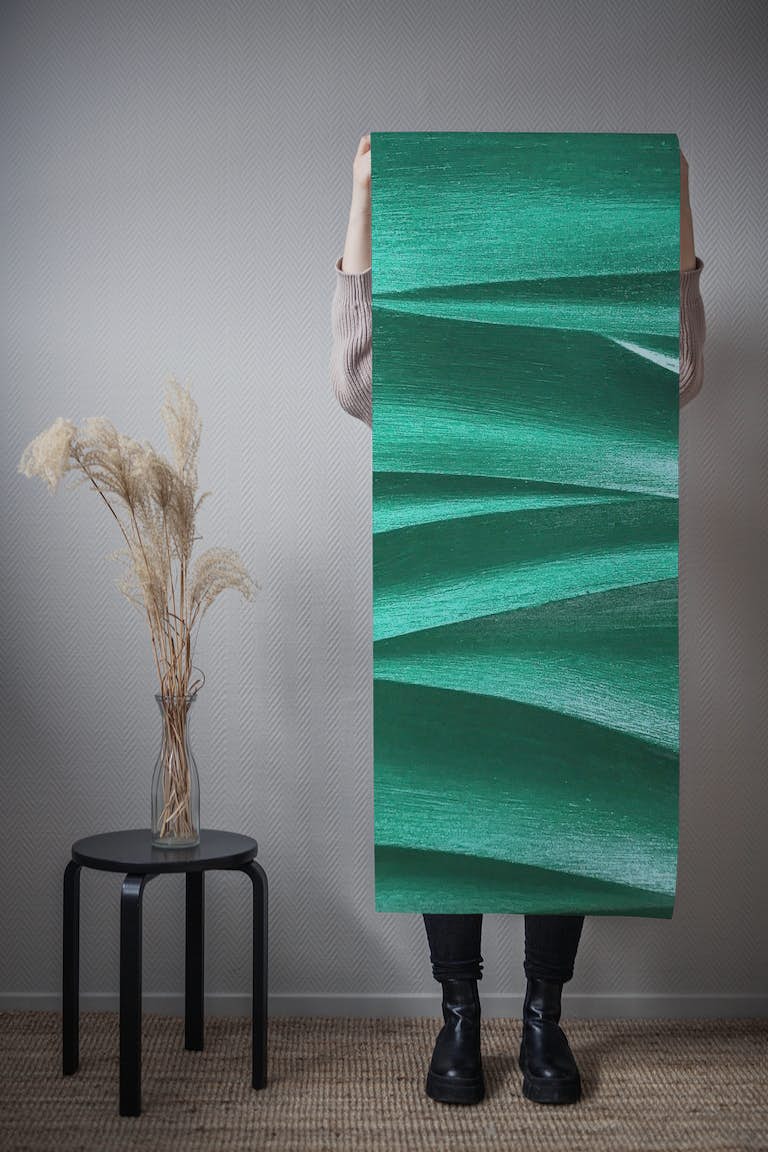 Emerald waves pattern tapet roll