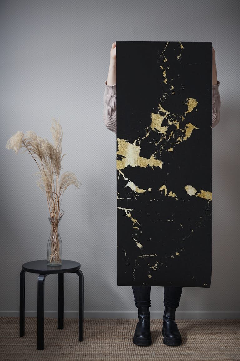 Black Marble Gold Glam 1 papel pintado roll
