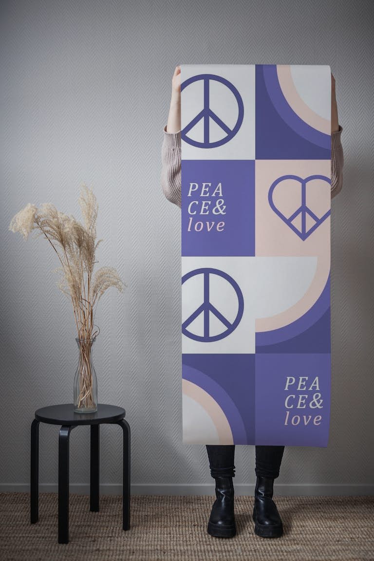 Peace and Love Pattern carta da parati roll