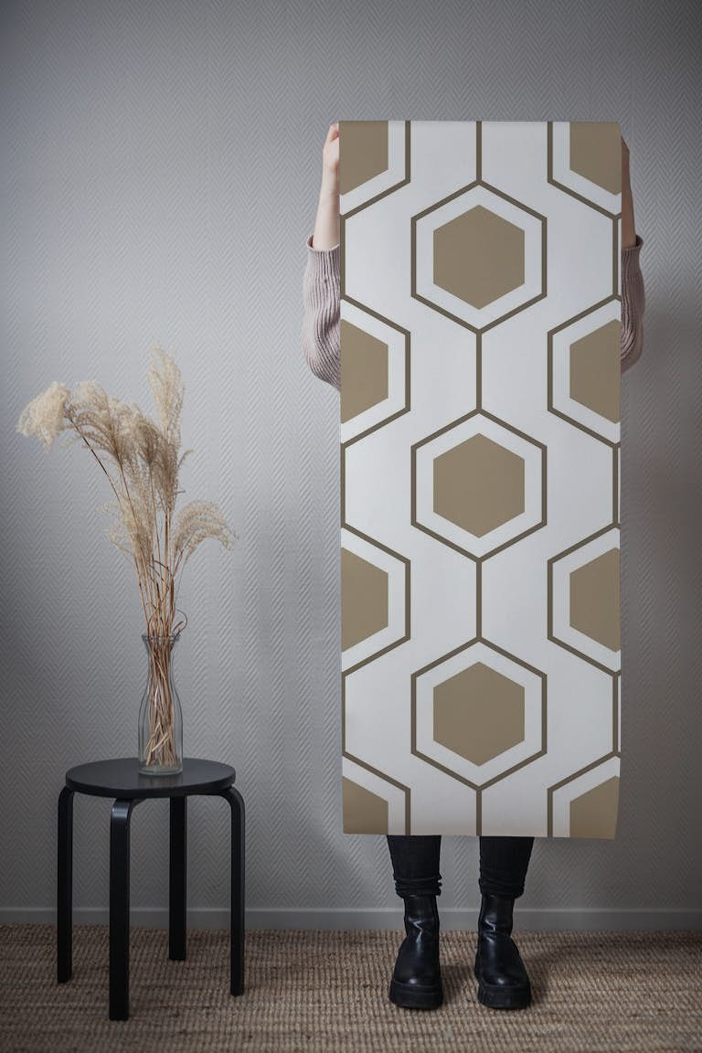 Hexagon abstract geometrical wallpaper roll