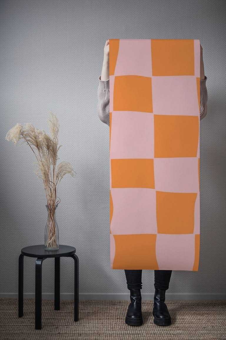 Liquid Grid Orange Blush papiers peint roll