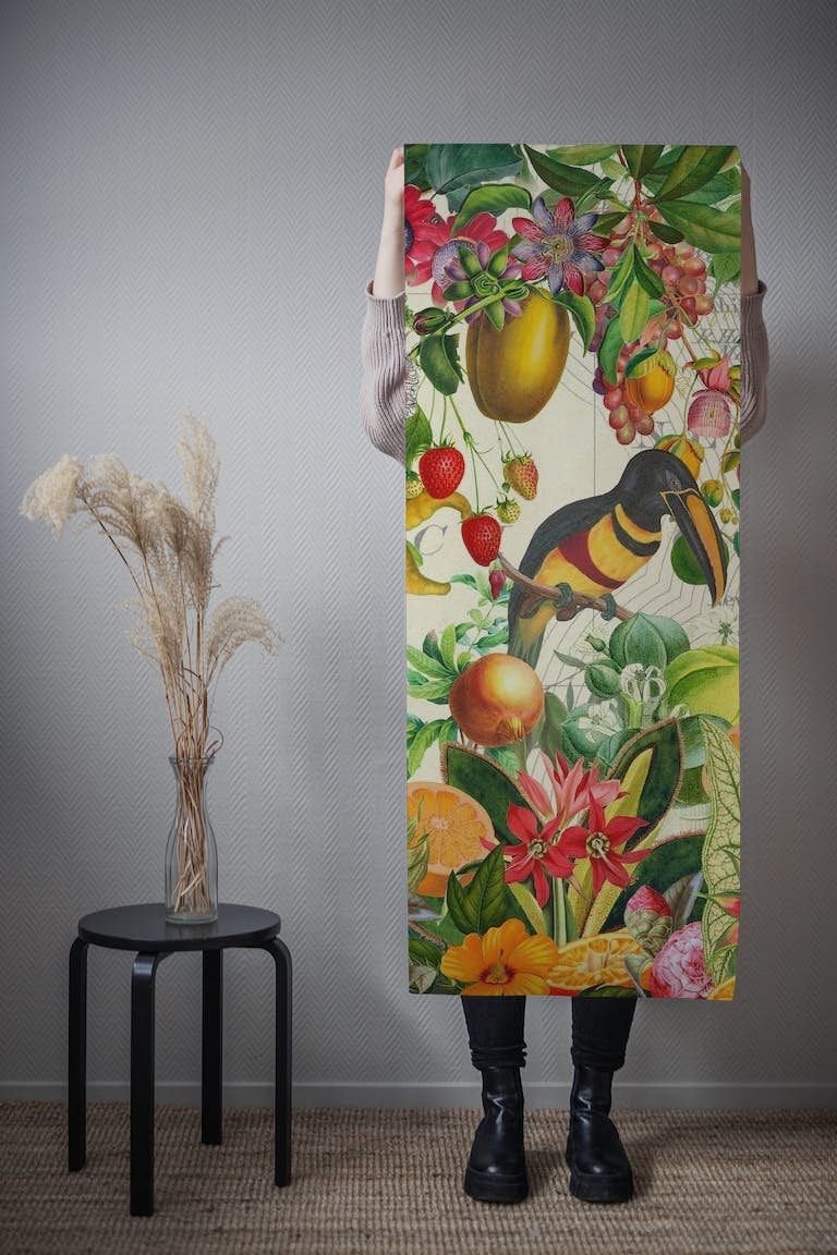 Exotic Toucan Opulent Flower Jungle tapety roll