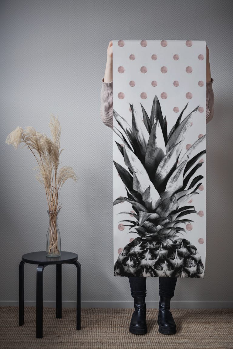 Pineapple Happy Polka Dots 1 wallpaper roll