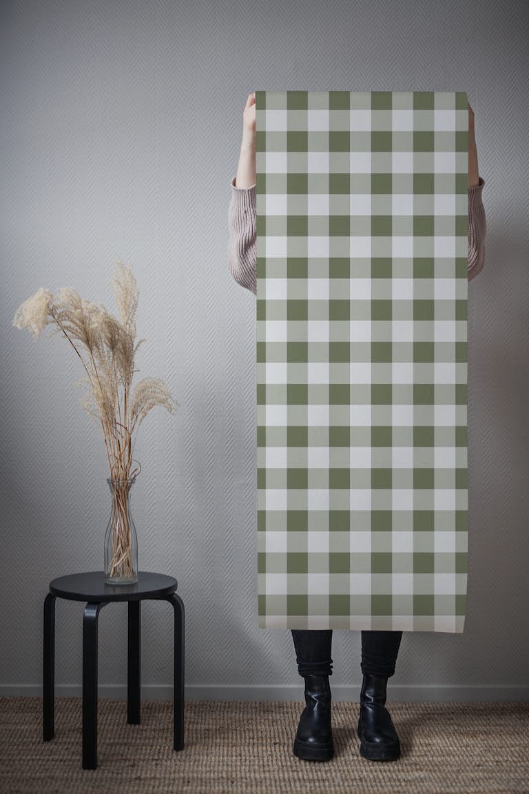 Green Gingham ταπετσαρία roll