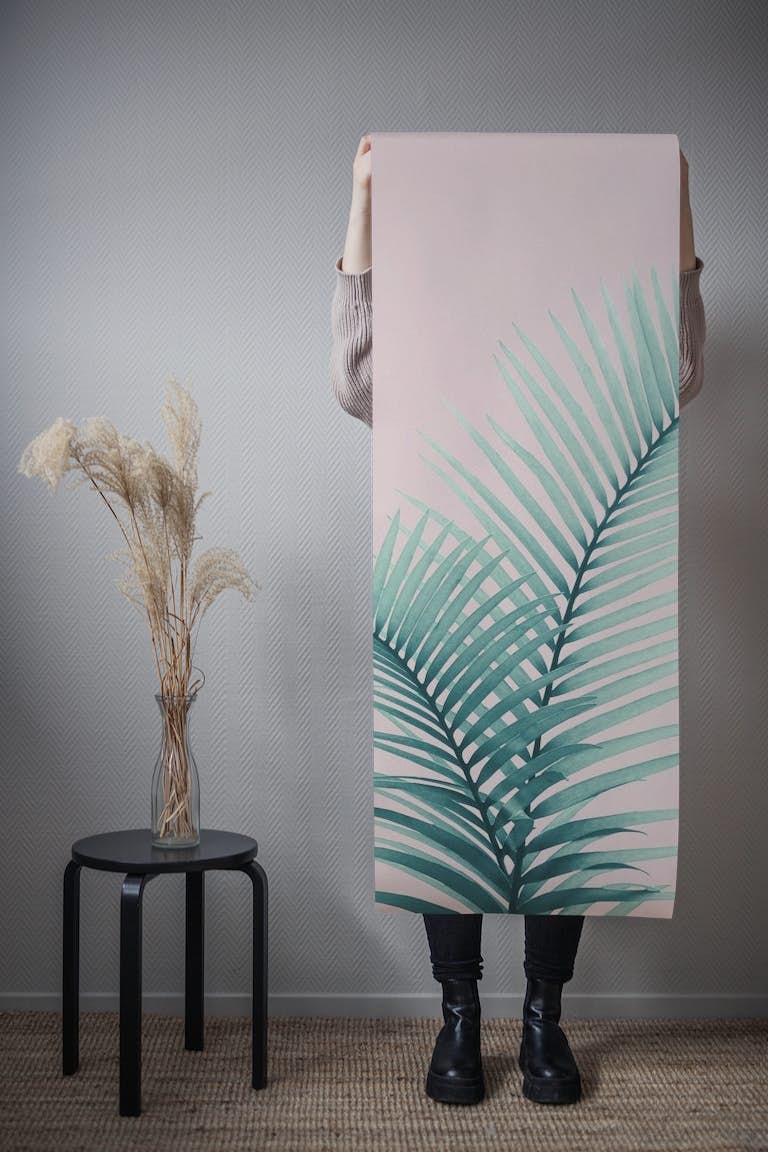 Intertwined Palm Leaves Love 2 papel pintado roll