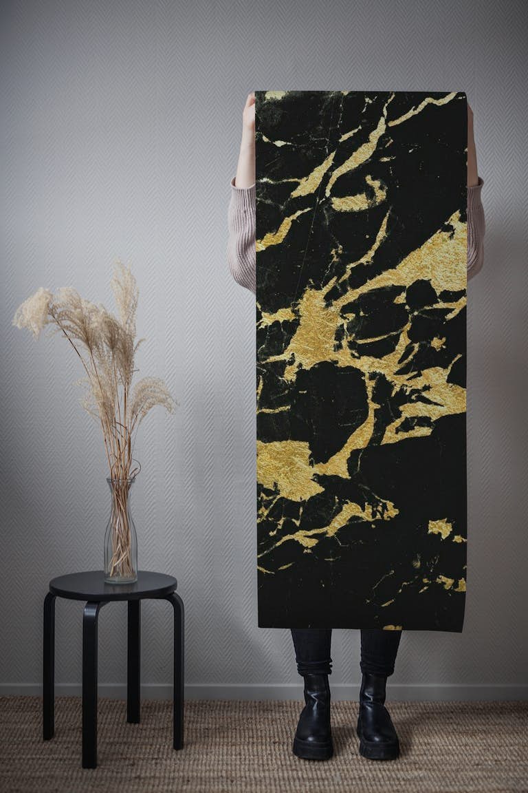 Black Marble Gold Glam 2 behang roll