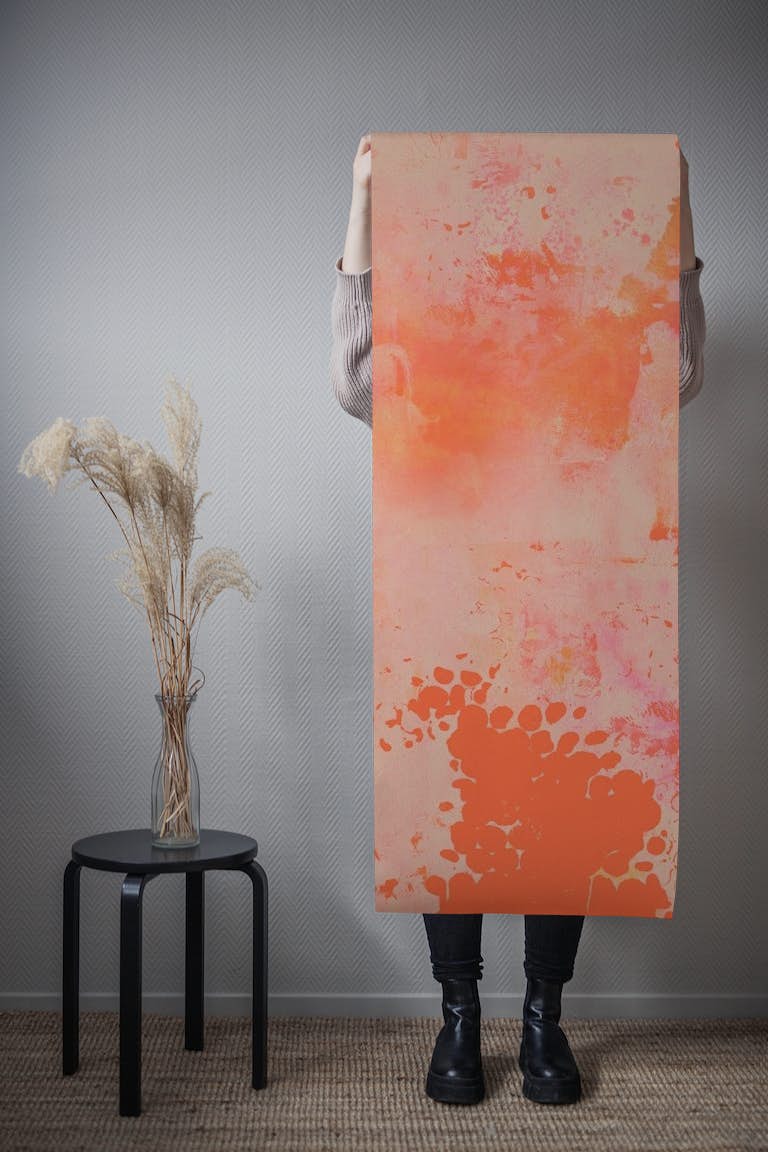 Blush Orange Peach Abstract papiers peint roll