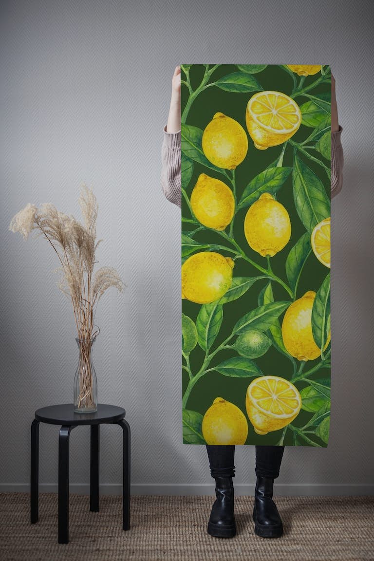 Lemon branches 3 wallpaper roll