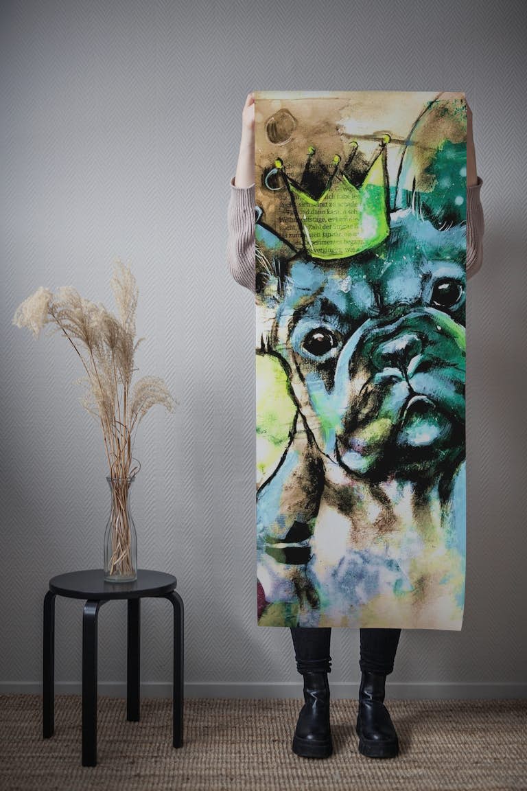 French Bulldog King Collage papel pintado roll