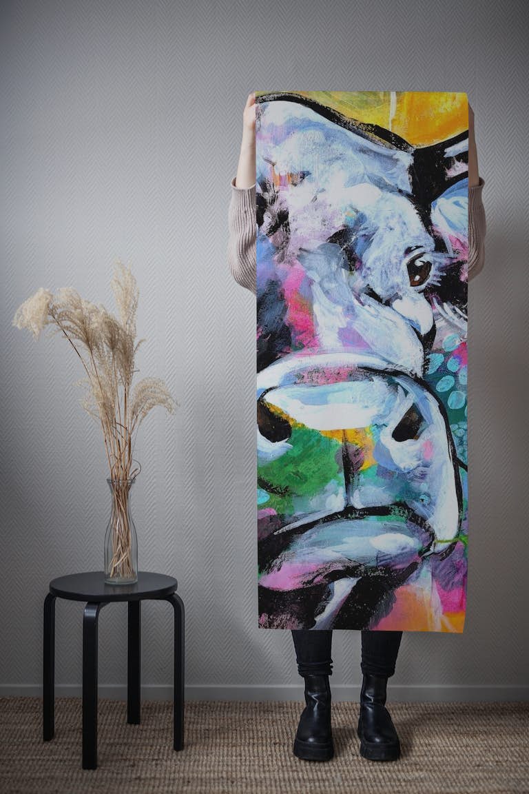 Fancy Cow Colorful Art tapeta roll
