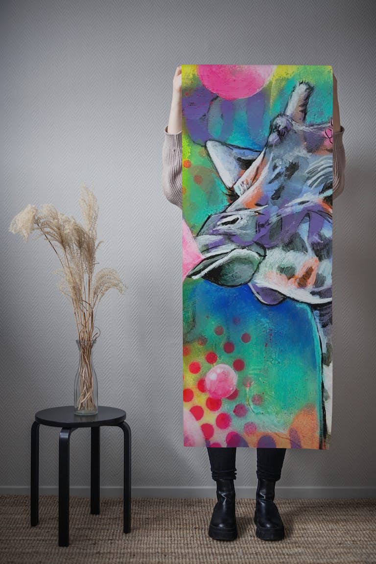 Funny Giraffe Art papel pintado roll