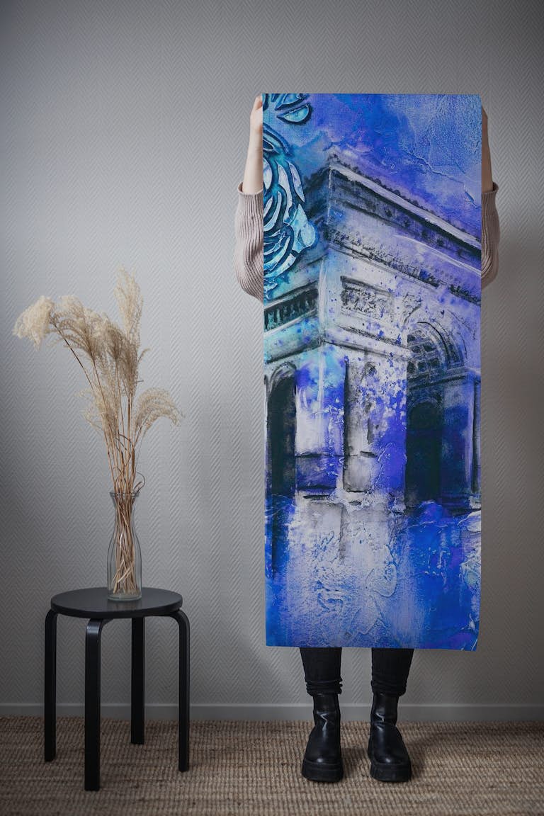 Blue Paris Mon Amour City Art papiers peint roll