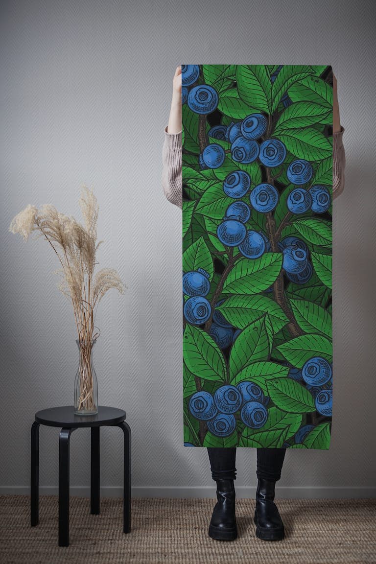 Blueberry garden wallpaper roll