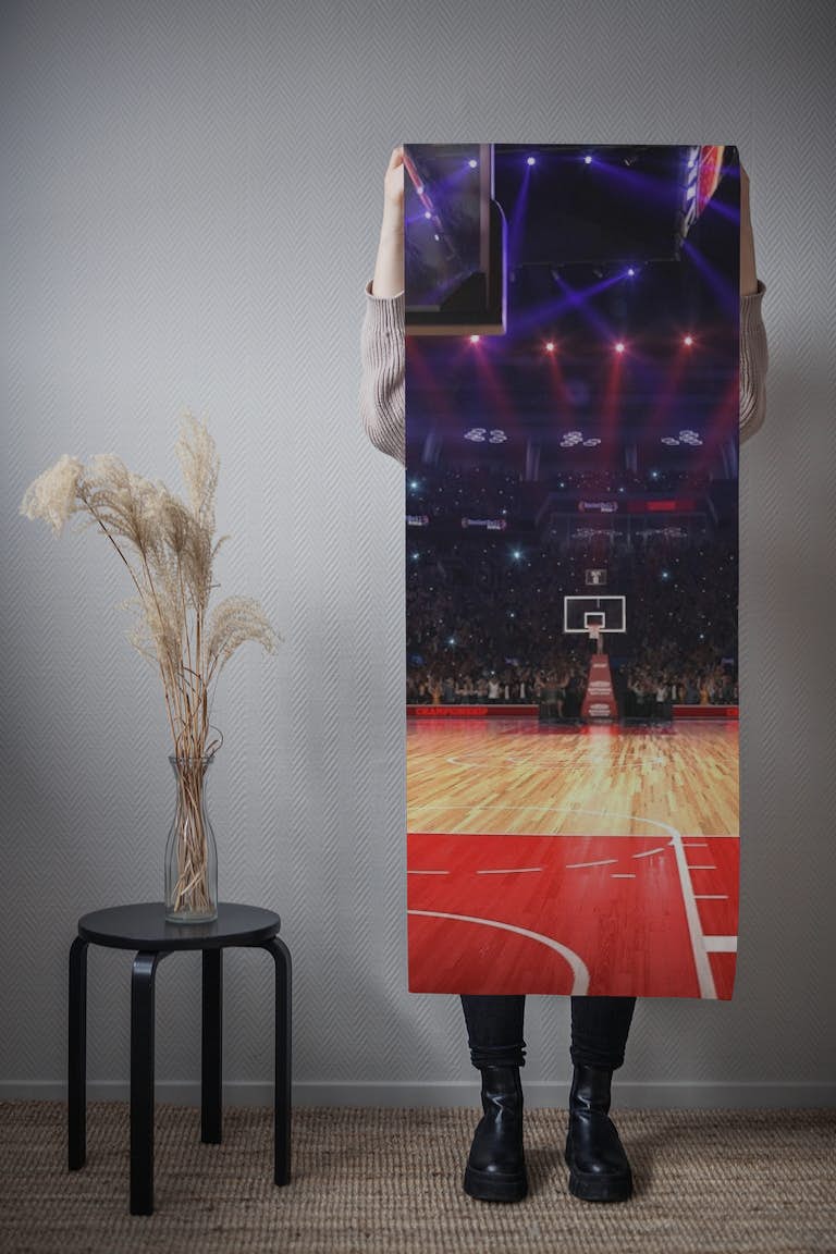 Basketball court wallpaper roll