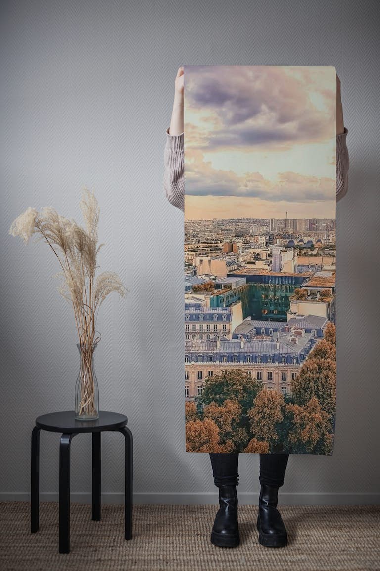 Paris sunset wallpaper roll