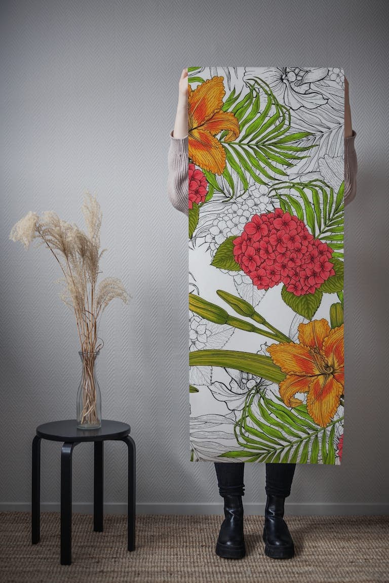 Tropical bouquet 7 wallpaper roll