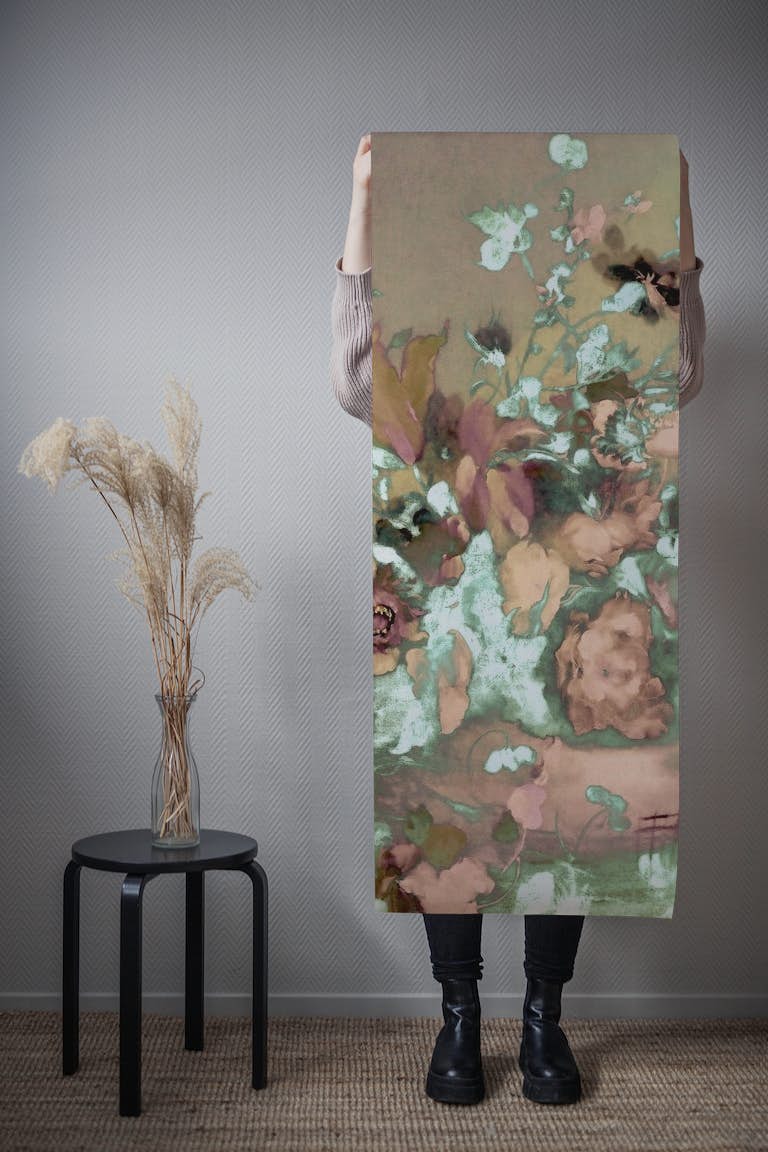 Expressive Vintage Floral Art tapety roll