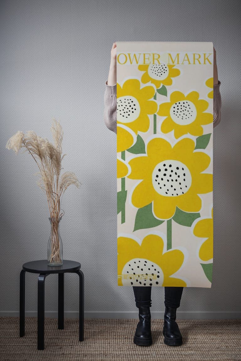 Flower Market - Sunflower tapet roll
