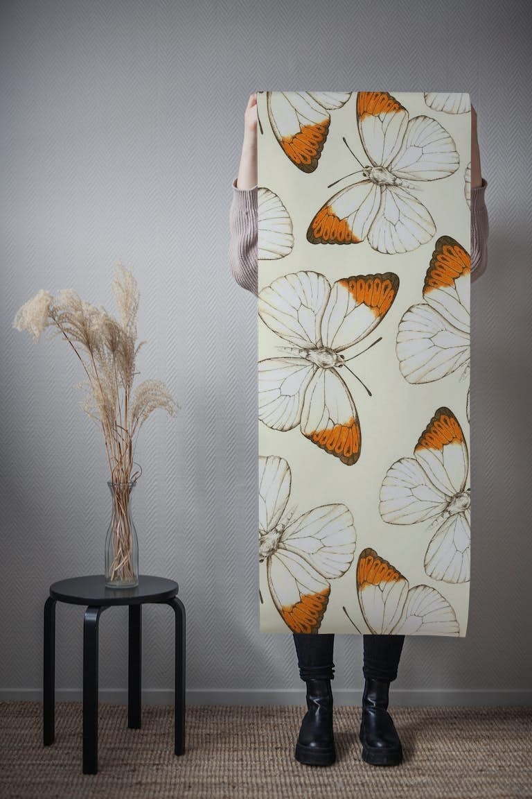 Butterflies watercolor pattern wallpaper roll