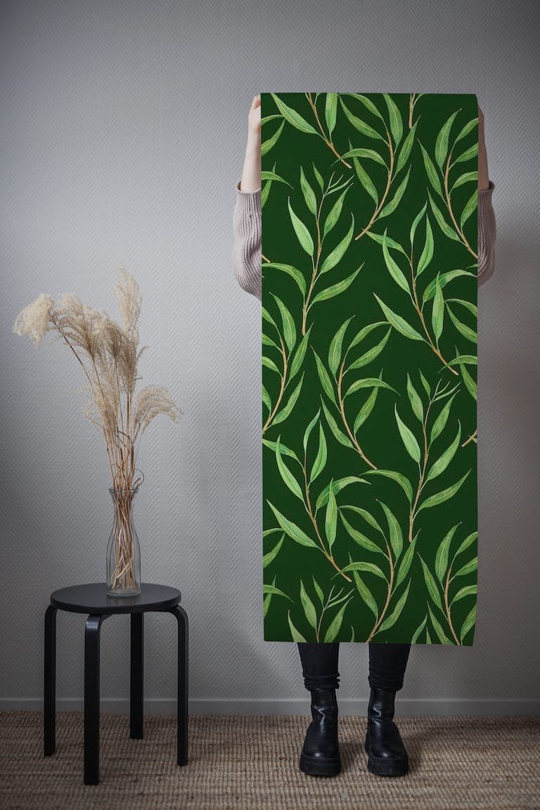 Eucalyptus watercolor 3 wallpaper roll