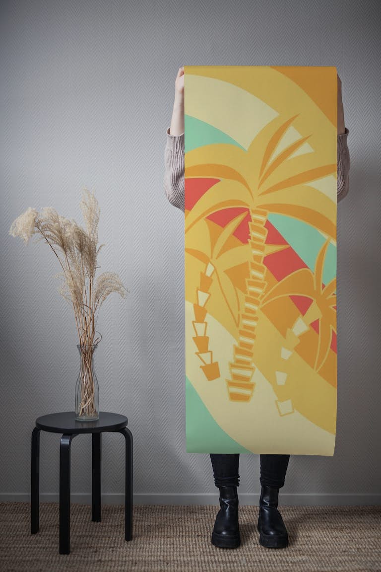 Retro Palm Summer Wave 1 wallpaper roll