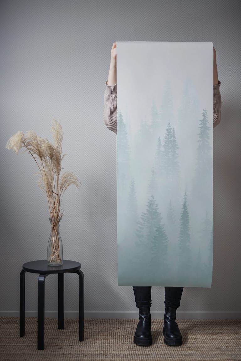 Misty forest moody wallpaper roll