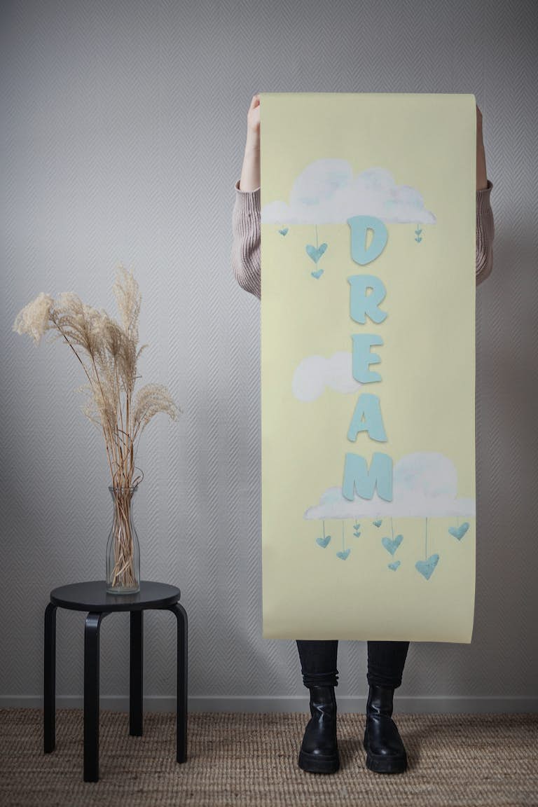 Dream - yellow and turquoise papiers peint roll