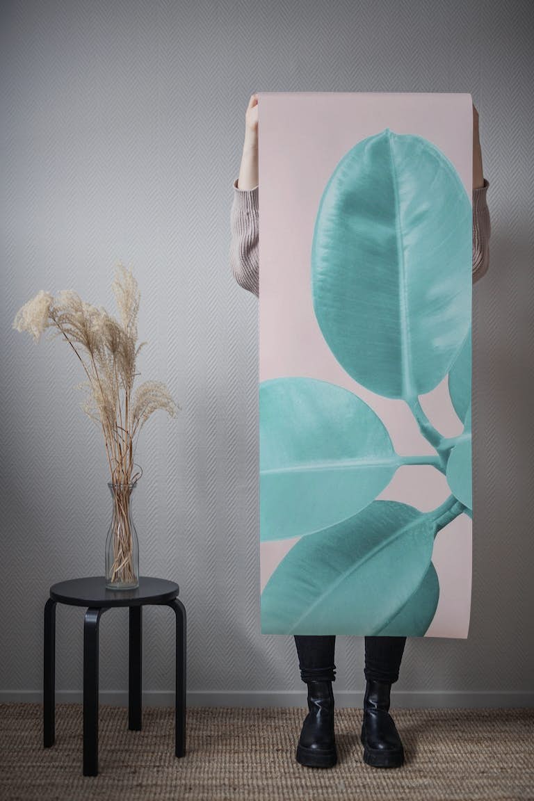 Ficus Elastica Pastel Blush 1 papel pintado roll
