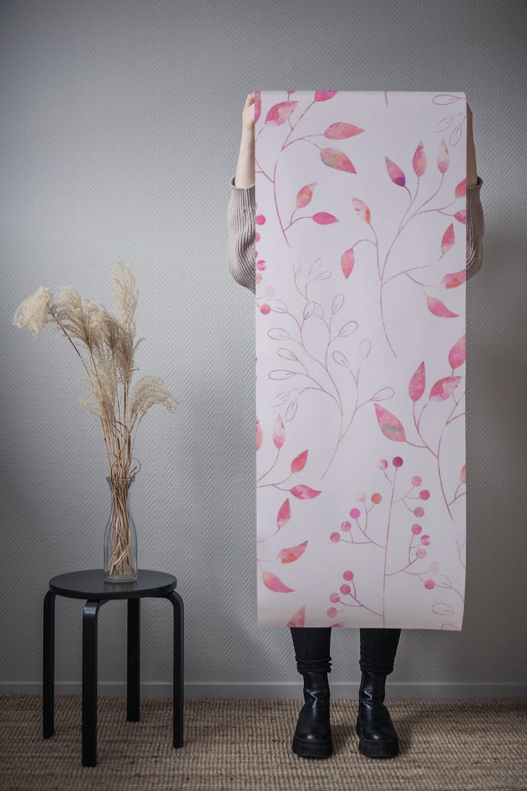 Floral Simplicity Pretty Pink wallpaper roll
